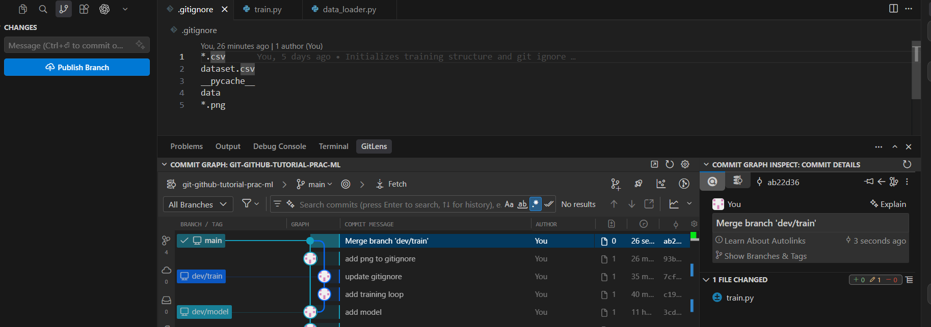 VS Code change shows conflict resolved