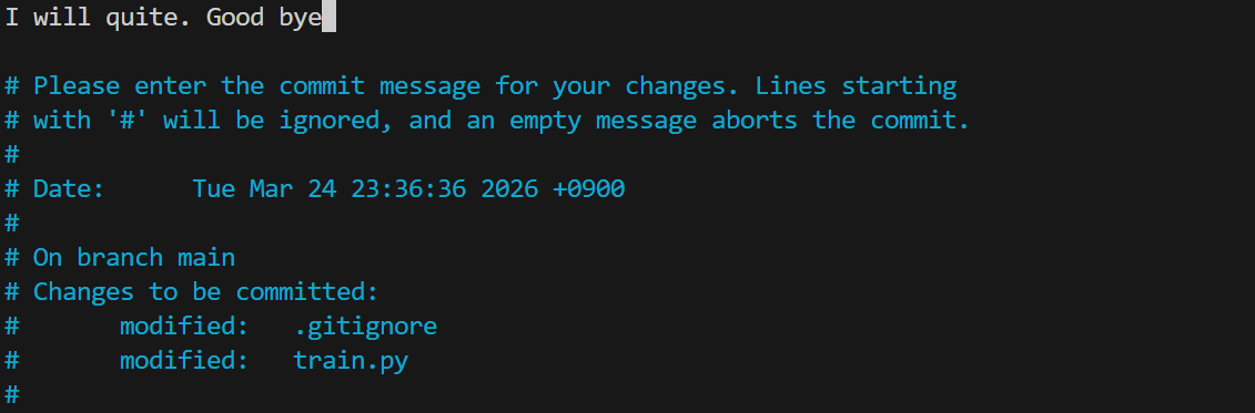 Commit text editor (nano)