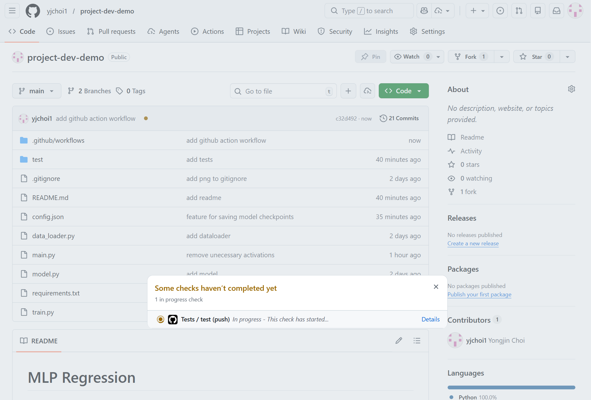 Trigger github action